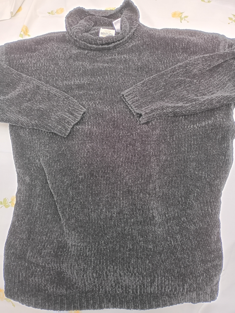 Bentley Charcoal Chenille Turtleneck Sweater